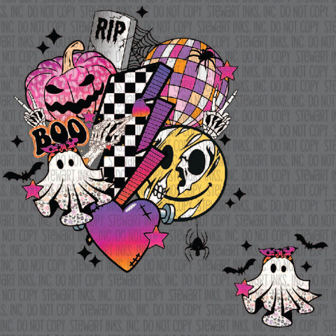 Transfer - Bandana BOO front SET (12" transfer and 4" transfer)