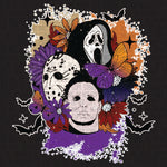 Transfer - Floral Halloween Killers front (bright)