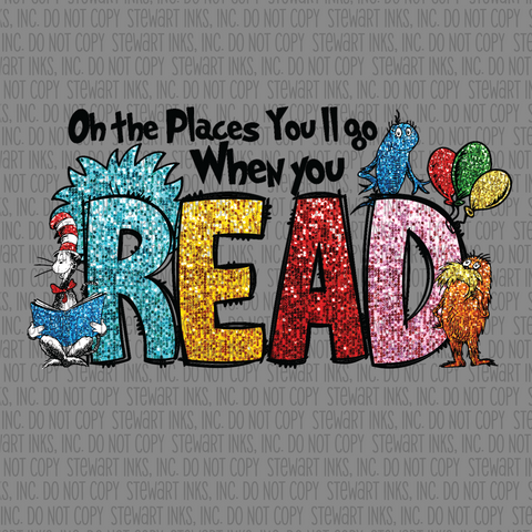Transfer -  Oh the places Read Sequin