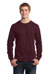 port & company long sleeve adult athletic maroon