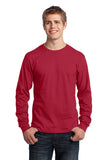 port & company long sleeve adult red