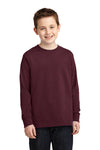 port & company long sleeve athletic maroon