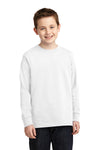 port and company long sleeve youth white
