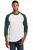 port & company raglan adult white and dark green