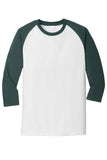 Port & Co Raglan: White/Dark Green