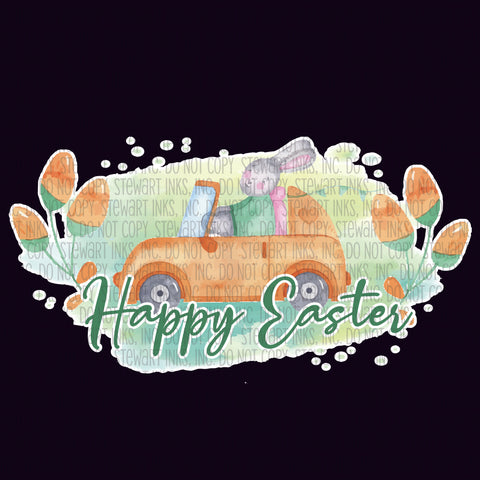 Transfer - Happy Easter Bunny in car