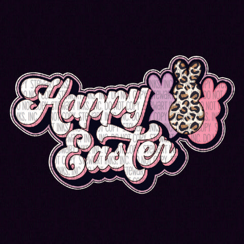 Transfer - Happy Easter Retro Leo Pink Purple