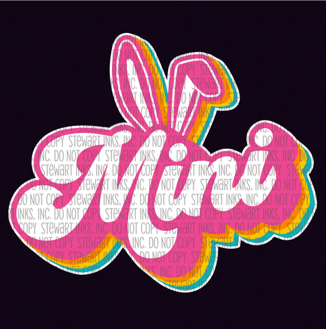Transfer - Mini Retro Bunny Ears Pink