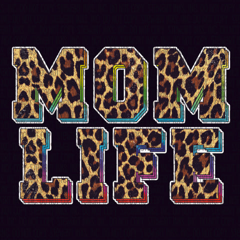 Transfer - MOM LIFE leopard front tie dye