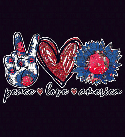 Transfer - Peace Love American Sunflower