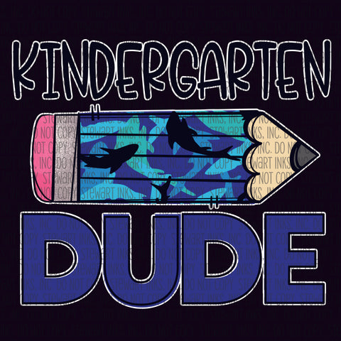 Transfer -Shark Pencil Dude Kindergarten