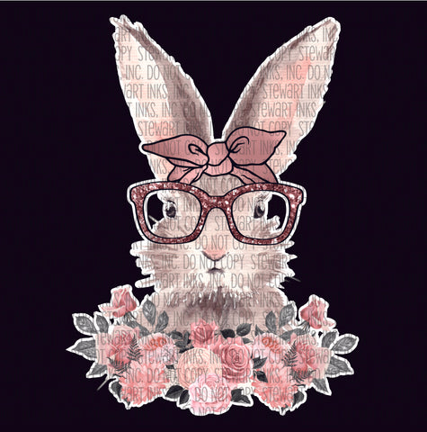 Transfer - Watercolor Bunny Glitter Glasses