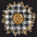 Transfer - Black & White Plaid Sunflower