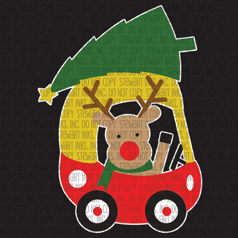Transfer -Little Red Car Reindeer