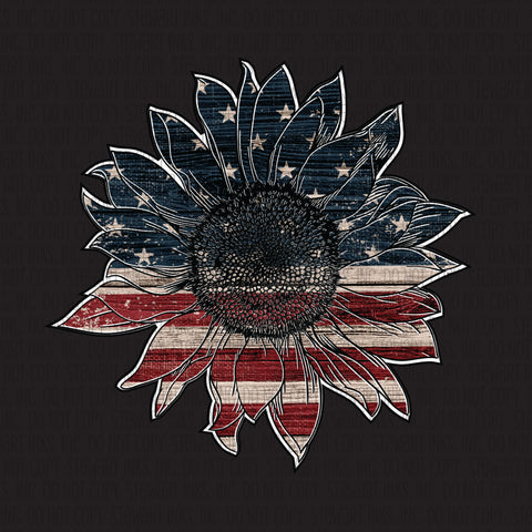Transfer - Patriotic Sunflower