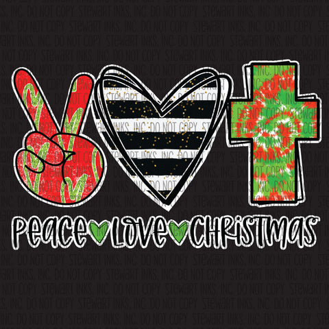 Transfer - Peace Love Christmas Tie Dye