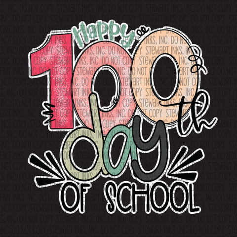 Transfer - Happy 100 Days Peach/ Green