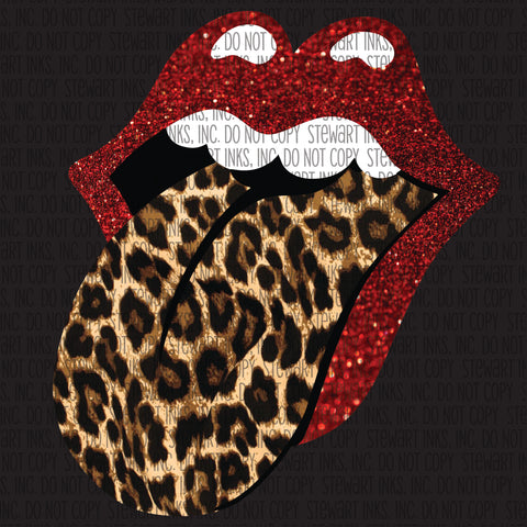Transfer - Leopard Tongue Glitter Lips