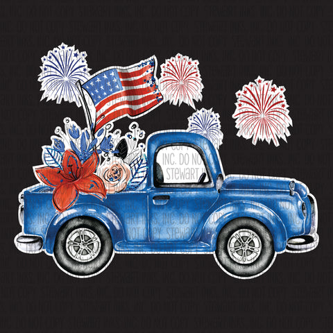 Transfer - Patriotic Truck & Fireworks