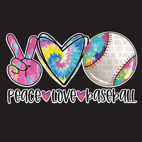 Transfer - Peace Love & Baseball Tie Dye