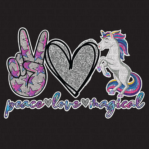 Transfer - Peace Love & Magical Unicorn