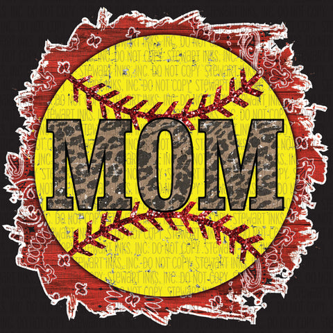 Transfer - Softball Mom Red